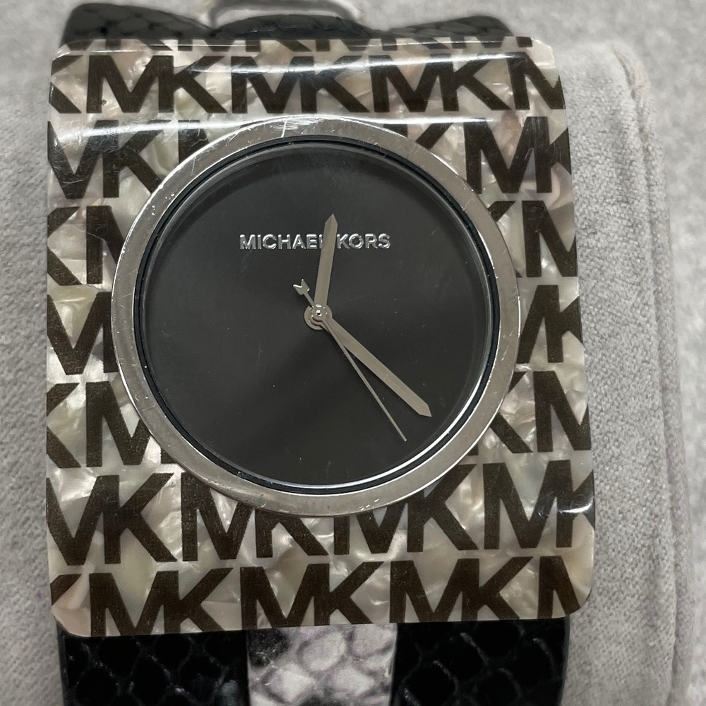 Michael Kors Snakeskin Embossed Leather Watch